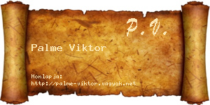 Palme Viktor névjegykártya